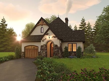 Cottage, European, Traditional House Plan 81309 with 2 Bed, 2 Bath, 2 Car Garage Elevation