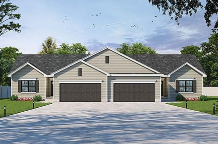 Traditional Multi-Family Plan 81403 with 3 Bed, 2 Bath, 2 Car Garage Elevation