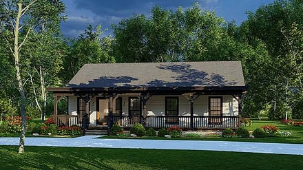 Cabin, Country, Farmhouse, Southern, Traditional House Plan 82659 with 2 Bed, 3 Bath Elevation