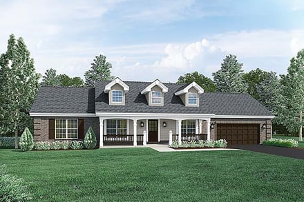 Cape Cod, Country, Ranch House Plan 87805 with 3 Bed, 2 Bath, 2 Car Garage Elevation