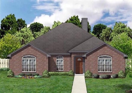 Traditional House Plan 88668 with 3 Bed, 2 Bath, 2 Car Garage Elevation