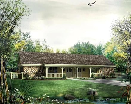 Country, Ranch Multi-Family Plan 95862 with 6 Bed, 2 Bath Elevation
