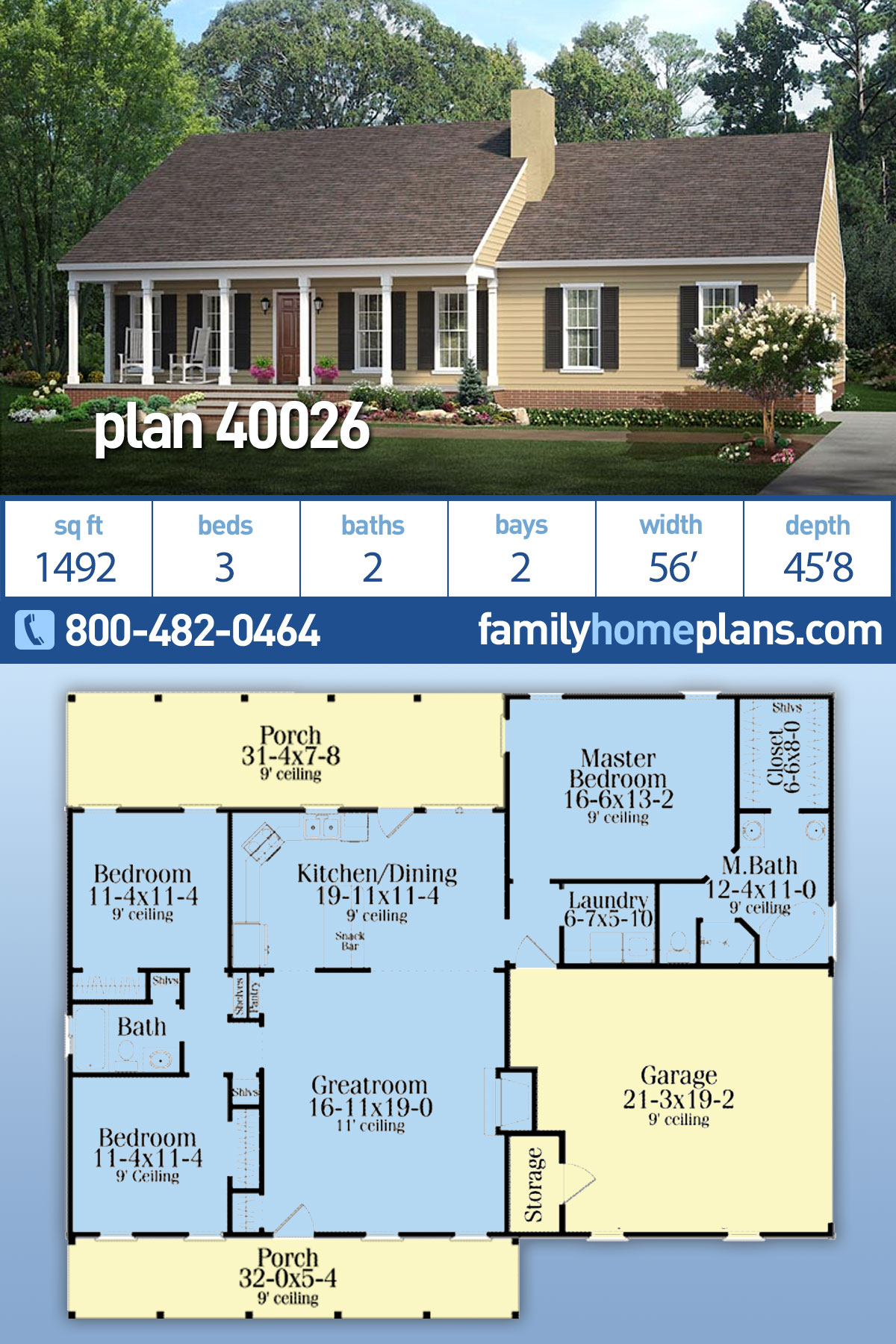 Plan 40026 Best Selling Small House Plan At Family Home Plans 4