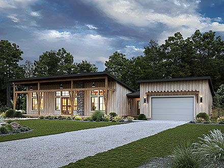 Country Modern Ranch Elevation of Plan 100103