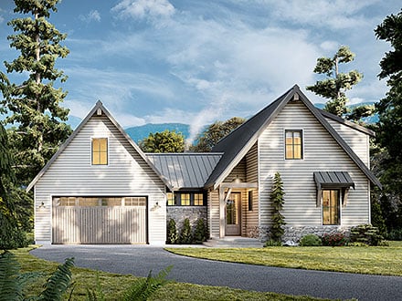 Cottage Country Farmhouse Elevation of Plan 100129