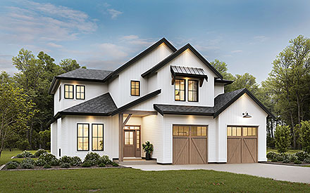 Country Craftsman Farmhouse Elevation of Plan 100170