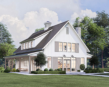 Barndominium, Country, Craftsman, Farmhouse House Plan 100171 with 4 Beds, 3 Baths