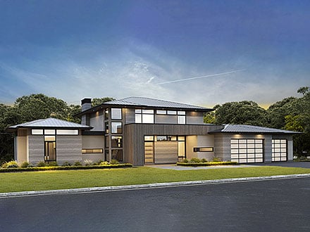 Contemporary Modern Prairie Style Elevation of Plan 100180