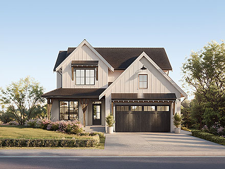 Country Craftsman Farmhouse Elevation of Plan 100183