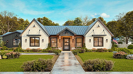 Contemporary, Craftsman, Farmhouse, Ranch House Plan 100204 with 3 Beds, 3 Baths, 2 Car Garage