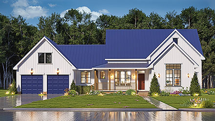 Farmhouse Traditional Elevation of Plan 100214