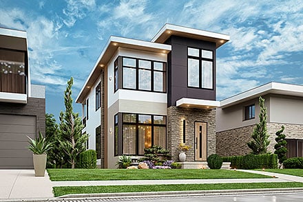 Contemporary Modern Elevation of Plan 100223