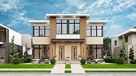 Contemporary Modern Elevation of Plan 100224
