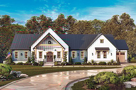 Contemporary Farmhouse Elevation of Plan 100232