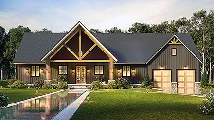 Contemporary Craftsman Farmhouse New American Elevation of Plan 100235