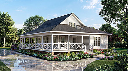 Cabin Southern Elevation of Plan 100243