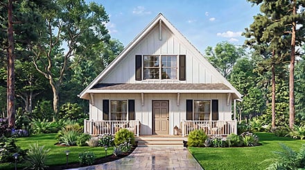 Cabin Cottage Elevation of Plan 100244