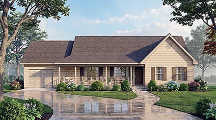 Cottage Country Ranch Traditional Elevation of Plan 100245