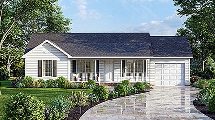 Ranch Traditional Elevation of Plan 100247