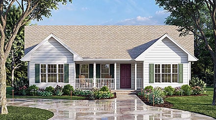 Ranch Traditional Elevation of Plan 100251