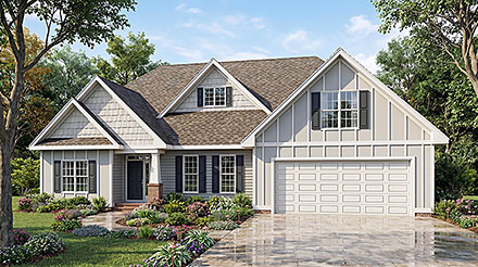 Contemporary Craftsman Farmhouse Elevation of Plan 100263