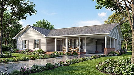 Ranch Traditional Elevation of Plan 100265