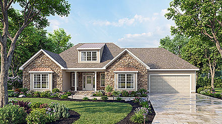 Ranch Traditional Elevation of Plan 100266