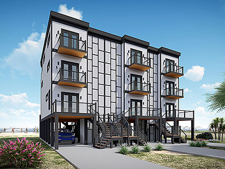 Coastal Contemporary Elevation of Plan 100310