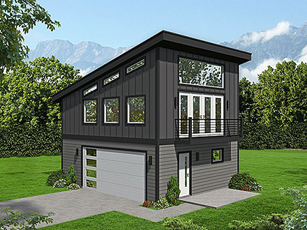 Contemporary Modern Elevation of Plan 100319