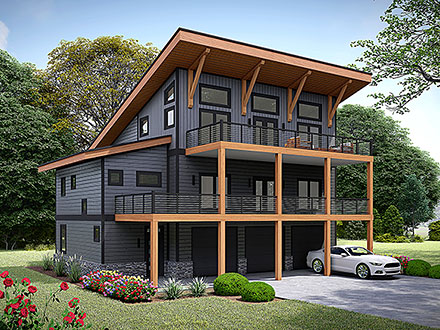 Bungalow Contemporary Country Craftsman Elevation of Plan 100324