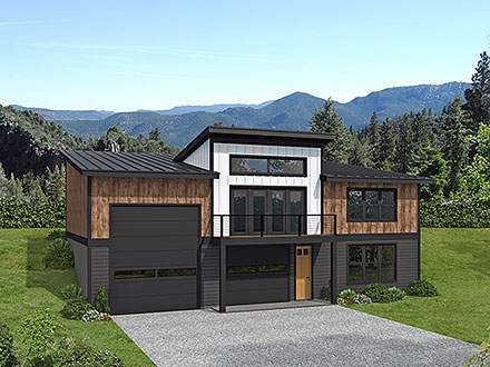 Contemporary Modern Elevation of Plan 100349
