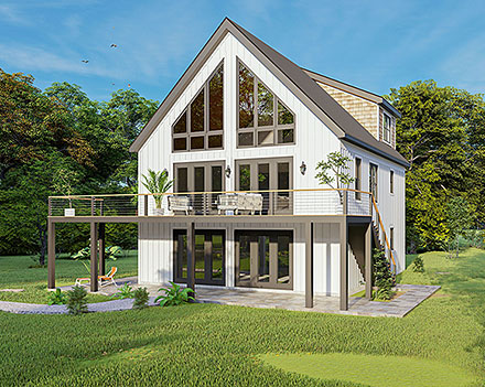 Contemporary Prairie Style Elevation of Plan 100350