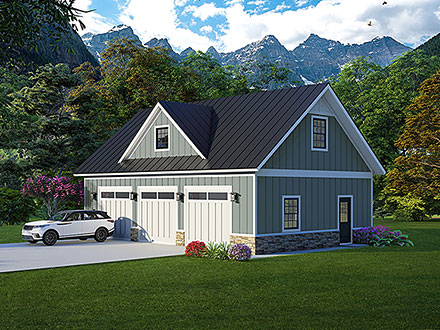 Country Farmhouse Ranch Elevation of Plan 100352