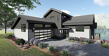 Contemporary Modern Elevation of Plan 100357