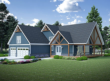 Country French Country New American Style Prairie Style Ranch Traditional Elevation of Plan 100364