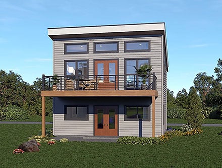 Contemporary Modern Elevation of Plan 100365