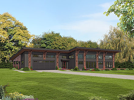 Contemporary Country Modern Elevation of Plan 100366