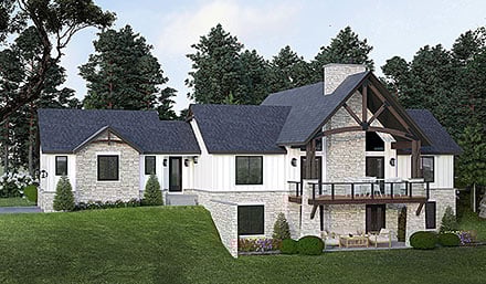 Contemporary Country New American Style Elevation of Plan 100368