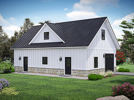 Country Farmhouse Ranch Traditional Elevation of Plan 100372