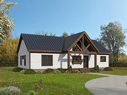 Country Craftsman Ranch Elevation of Plan 100376