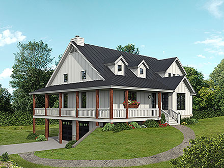 Country Farmhouse Elevation of Plan 100377