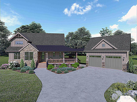 Cabin Cottage Farmhouse Elevation of Plan 100387