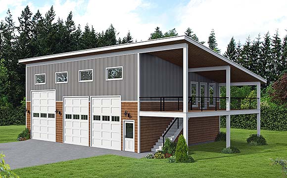 Garage-Living Plan 100388