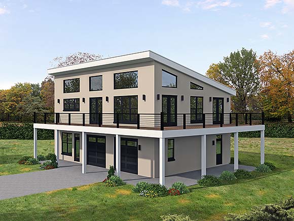 Garage-Living Plan 100389