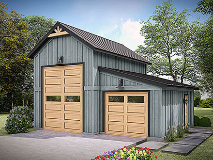 Contemporary Elevation of Plan 100398