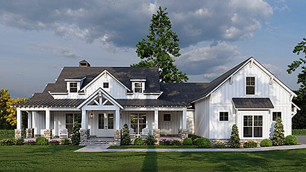 Contemporary Country Farmhouse New American Style Elevation of Plan 100401