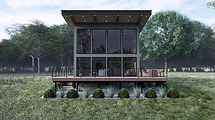 Contemporary Modern Elevation of Plan 100412