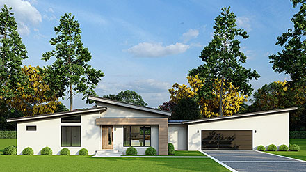 Contemporary Modern Elevation of Plan 100424