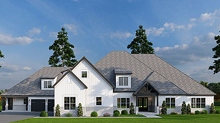 Craftsman European Elevation of Plan 100428