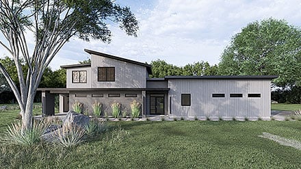 Contemporary Modern Elevation of Plan 100431